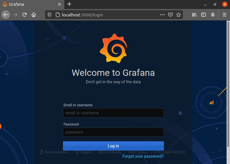 Grafana 登录屏幕