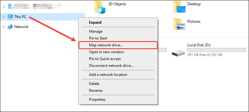 在 Windows 资源管理器中映射网络驱动器