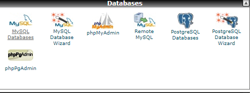 cPanel 的数据库部分中的 MySQL 数据库。