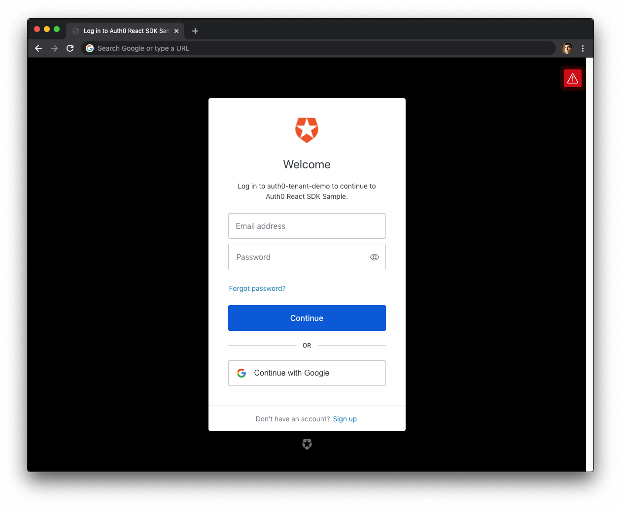 Auth0 锁定小部件