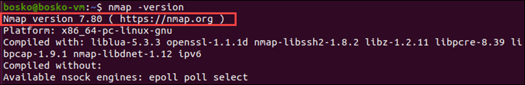 在 Linux 上检查 nmap 版本