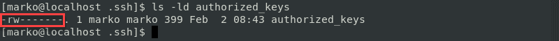 检查authorized_keys 文件的权限