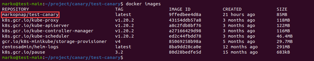 使用docker images命令确认镜像创建成功