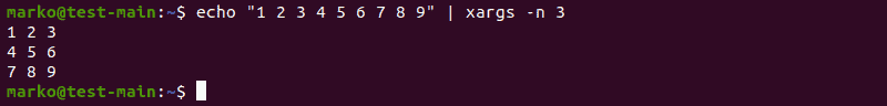 使用 -n 选项限制 xargs 同时传递的参数数量