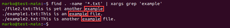 使用带有 xargs 的 grep 命令来搜索文件中的 stings