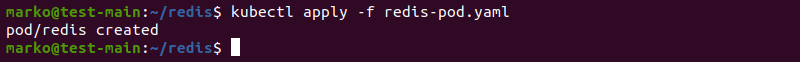 使用 yaml 文件和 kubectl apply 创建一个 redis pod。