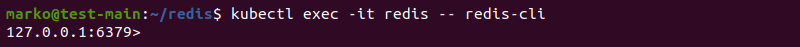 使用 kubectl exec 进入 Redis pod。