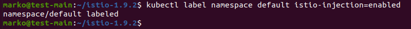 通过使用 kubectl 标记命名空间来启用 istio-injection