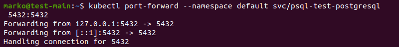 使用 kubectl 转发端口 5432