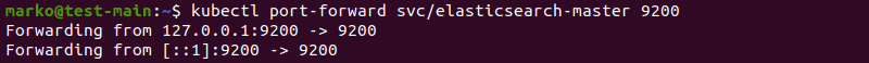 使用 kubectl 将 Elasticsearch 转发到端口 9200