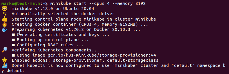 启动 minikube 并分配 CPU 和内存的数量