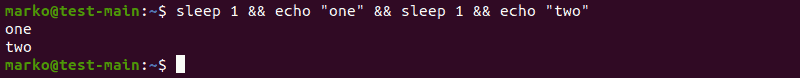 使用 sleep 命令在命令执行之间引入一秒延迟