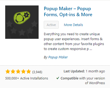 安装并激活 Popup Maker 插件