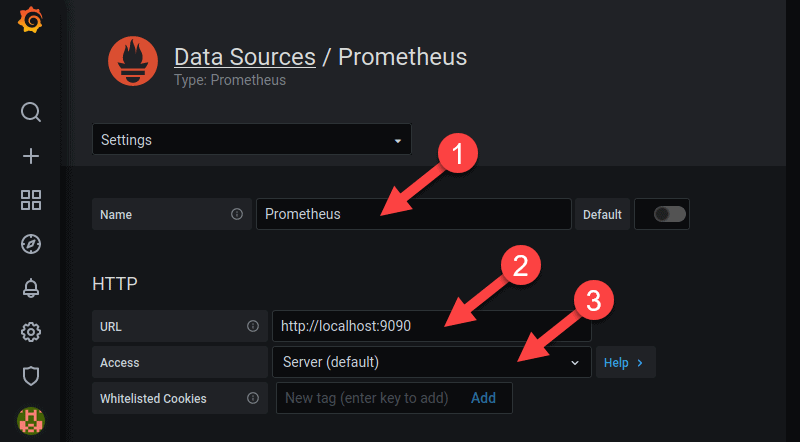 在 Grafana 中设置 Prometheus 作为数据源