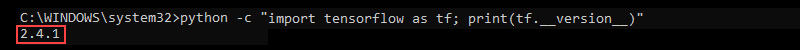 python -c tensorflow 版本命令行输出