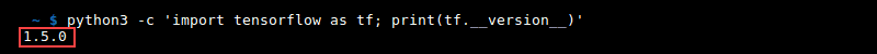 python3 -c tensorflow版本终端输出