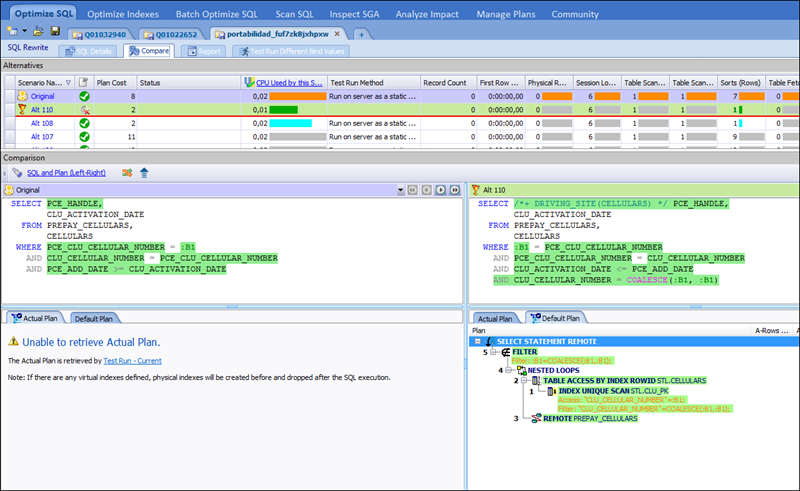 在 Toad for Oracle 中优化查询。