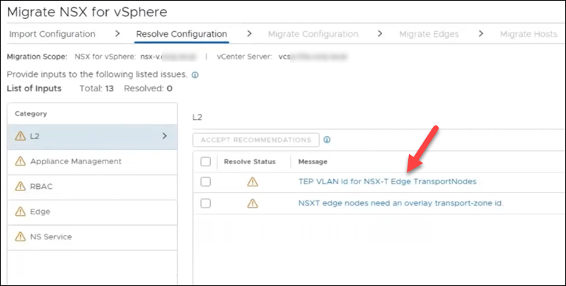 解决配置步骤 NSX-T UI 警告