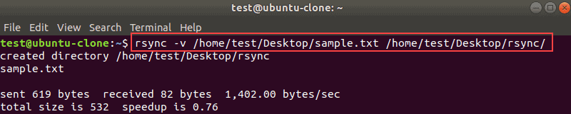 使用 rsync 命令复制单个文件