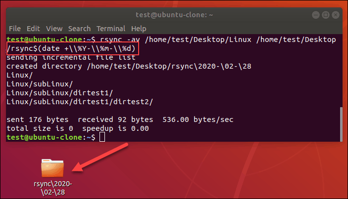 使用 rsync 将日期添加到目录名称