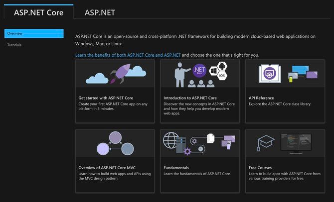 用于 Web 开发的 ASP.NET Core 框架