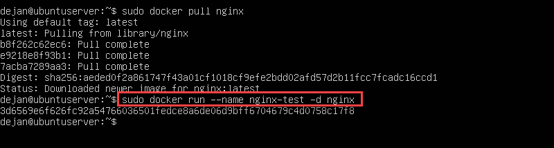 linux 终端中的 docker run image 命令