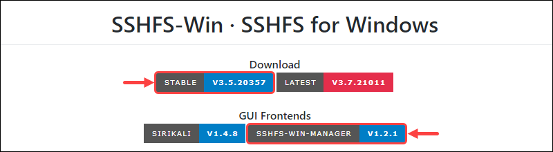 SSHFS-Win 下载页面