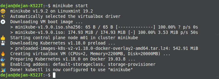 在 Ubuntu 上启动 Minikube 的命令。