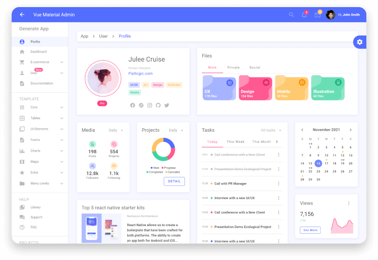 Vue Material Admin Vuetify 管理模板