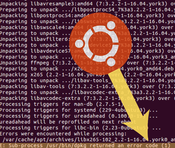 子进程返回错误代码 ubuntu update