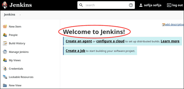 Jenkins 仪表板欢迎屏幕