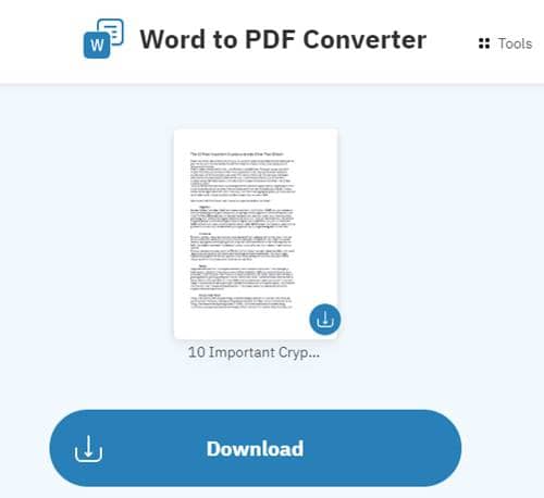 使用 Word to PDF Converter 网站