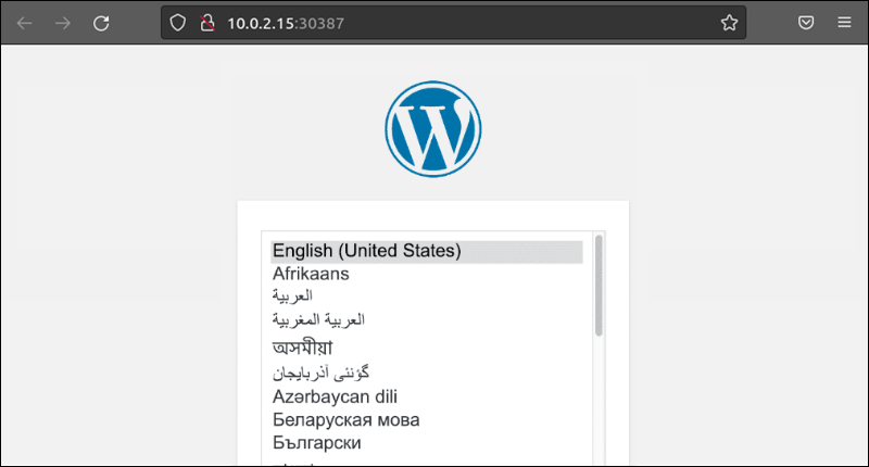 WordPress的安装窗口