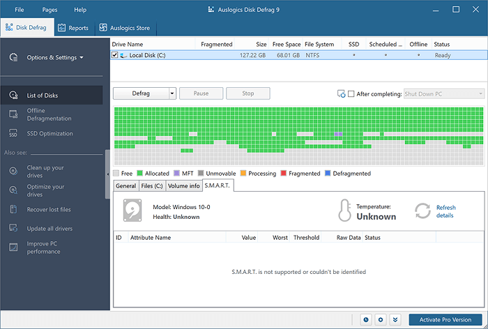 Auslogics Disk Defrag - 最好的免费磁盘碎片整理程序