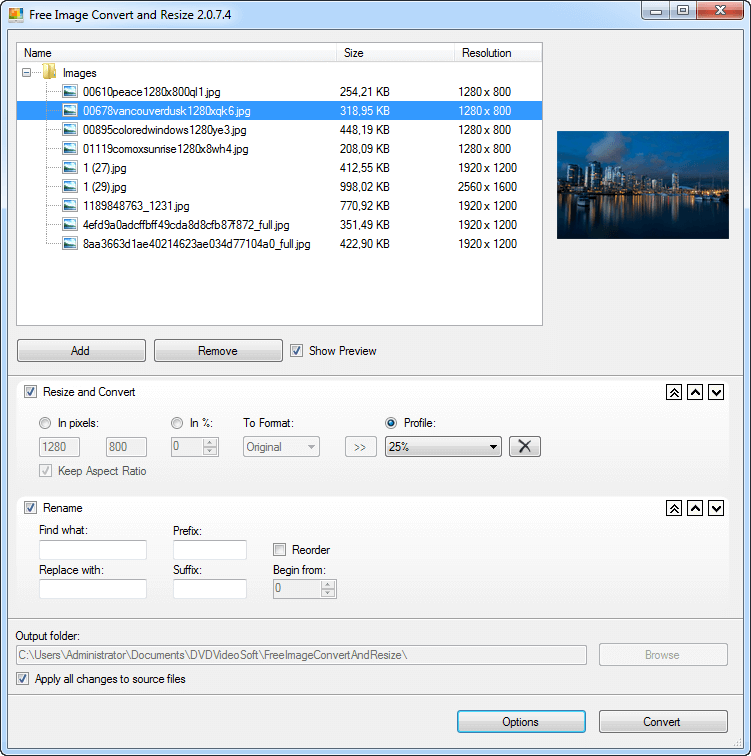 DVDVideoSoft 的免费图像转换和调整大小