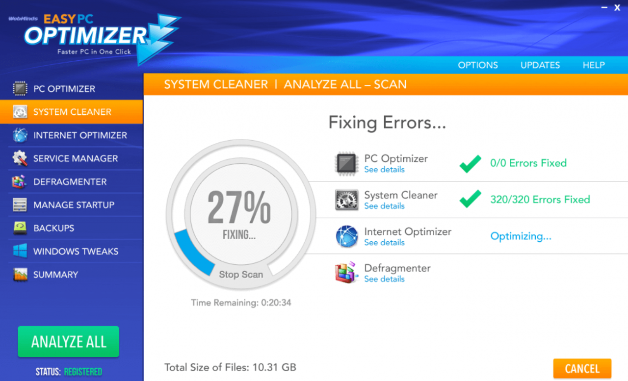 适用于 Windows 的 Easy PC Optimizer 软件 