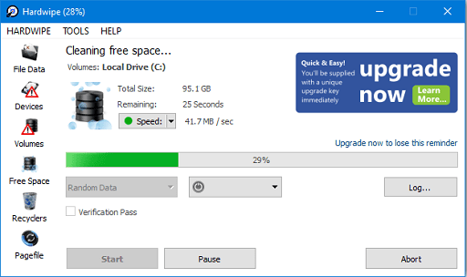 Hardwipe- 一款便携的免费数据粉碎软件