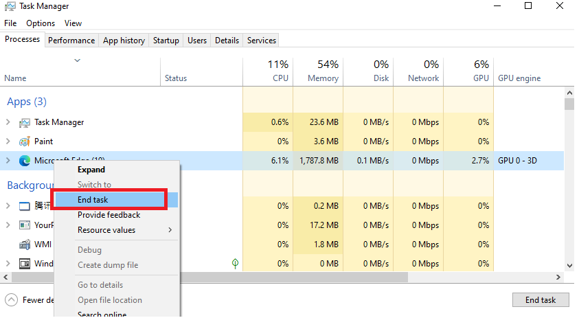 Windows 10 空闲时的高 RAM 使用率