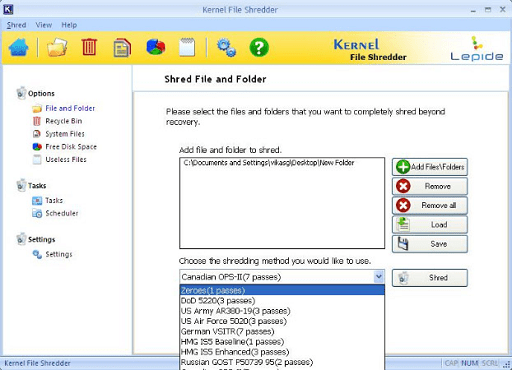 Kernel File Shredder - 带有密码保护的 Windows 文件粉碎机