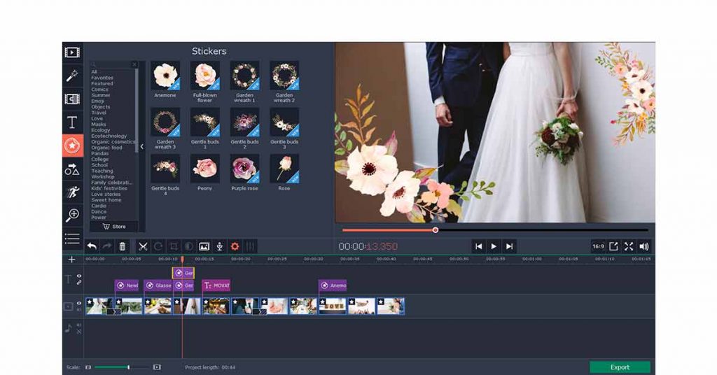 movavi 婚礼视频编辑器