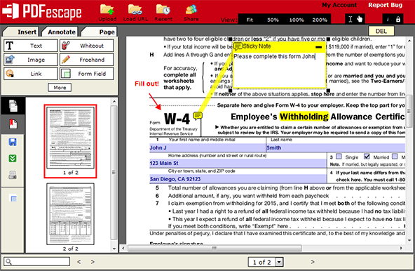 PDFescape - 免费的 Mac PDF 编辑器 