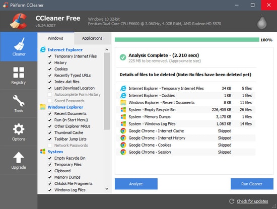 Piriform CCleaner - 适用于 Windows 的 PC 清洁软件