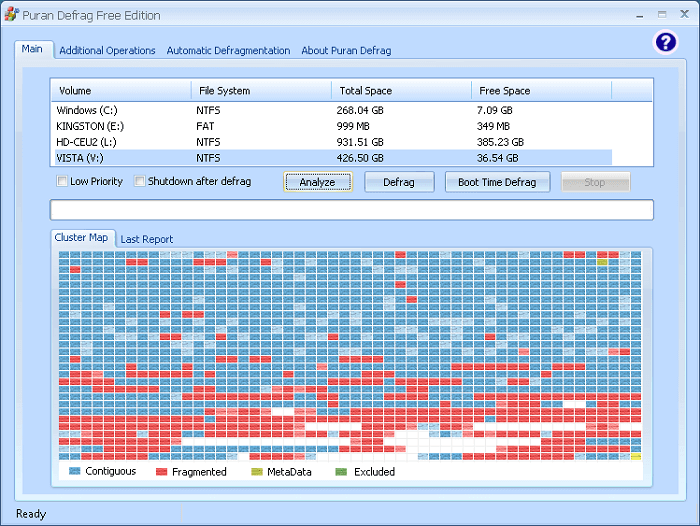 Puran Defrag - Windows 10 的磁盘碎片整理