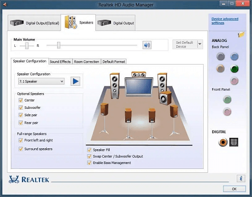 Realtek 高清音频管理器 - 适用于 Windows 10 的免费均衡器