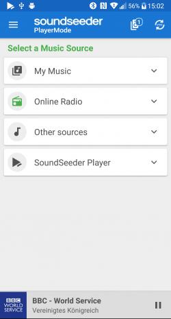 在 SoundSeeder 应用程序上选择音乐