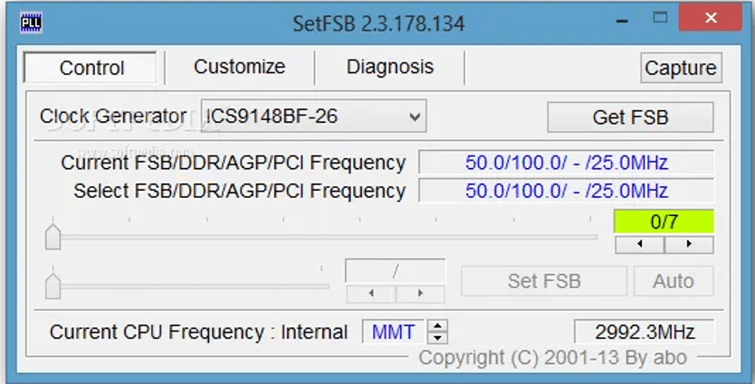 SetFSB - GPU 和 CPU 的超频软件