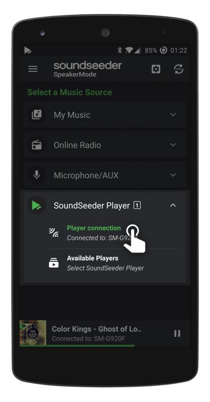 在 SoundSeeder 应用程序上设置多个扬声器