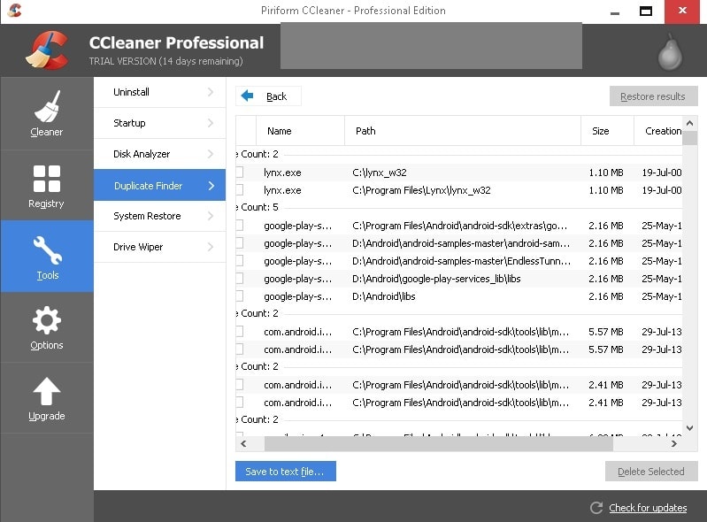 CCleaner 重复文件查找器