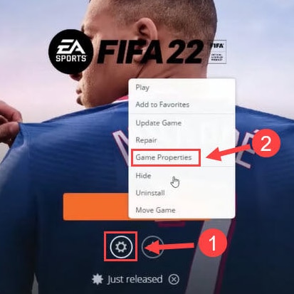 在 FIFA 22 设置中选择游戏属性