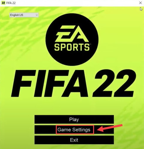 点击FIFA 22游戏设置